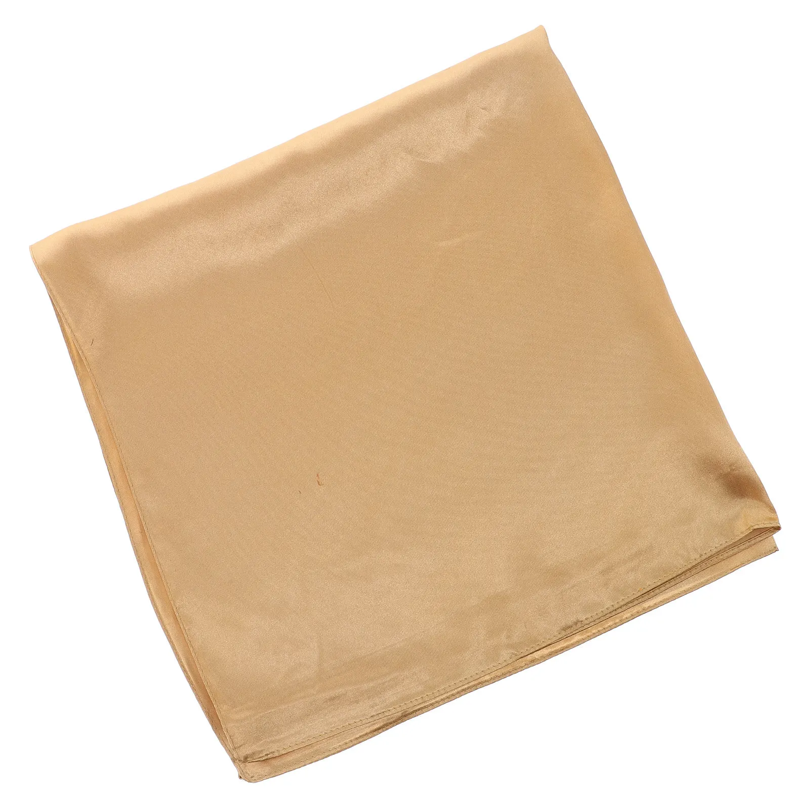 Silk Scarf for Women Solid Color Elegant Square Wrap Fashion Accessory Gift for Her 22x22 Inch Golden view 5