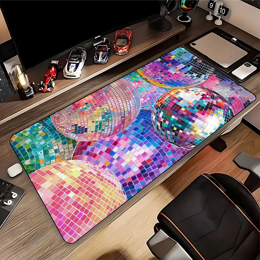 Pink Disco Large Gaming Mousepad Non-Slip Game Mouse Pad Locking Edge Mouse Mat Gamer Speed Desk Mat 100x50cm alfombrilla ratón