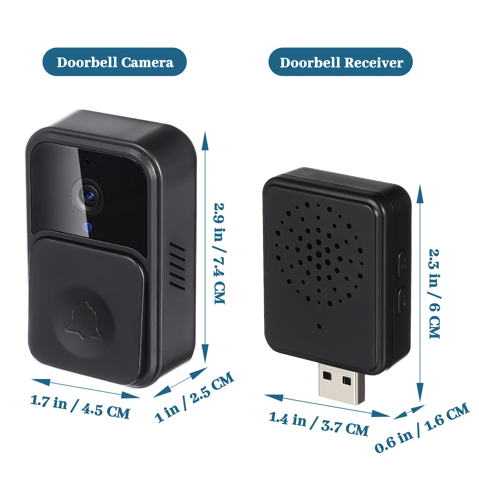 Wireless Wifi Smart Doorbell Camera Video Intercom Hd Night Vision 2-Way Audio Long Office Use