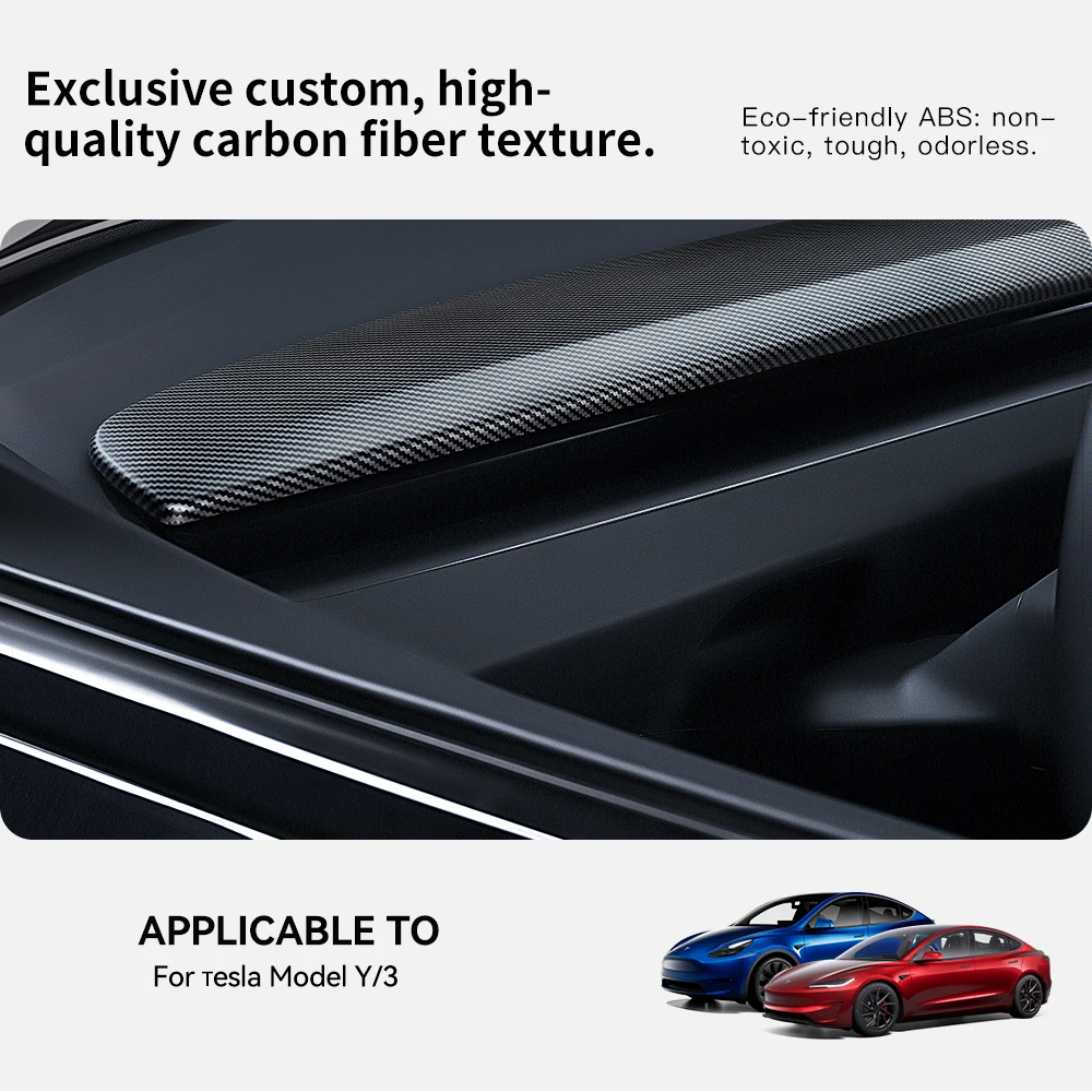 YZ For Tesla Model 3 Highland Model Y Juniper 2025 ABS Dashboard Trim Strip Center Console Panel Sticker Cover Car Accessories