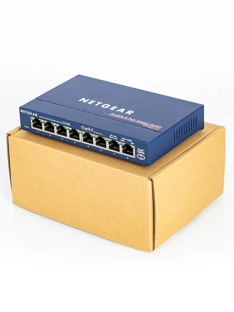 

NETGEAR GS108 Gigabit Switch 8-Port 10/100/1000 Gigabit Ethernet, Bandwidth 16 Gbps, Unmanaged Desktop Switch