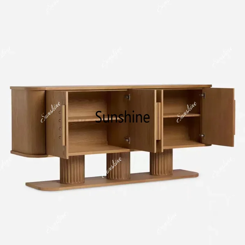 

Medieval style dining side cabinet against the wall Solid wood locker Premium French storage cabinetTJ