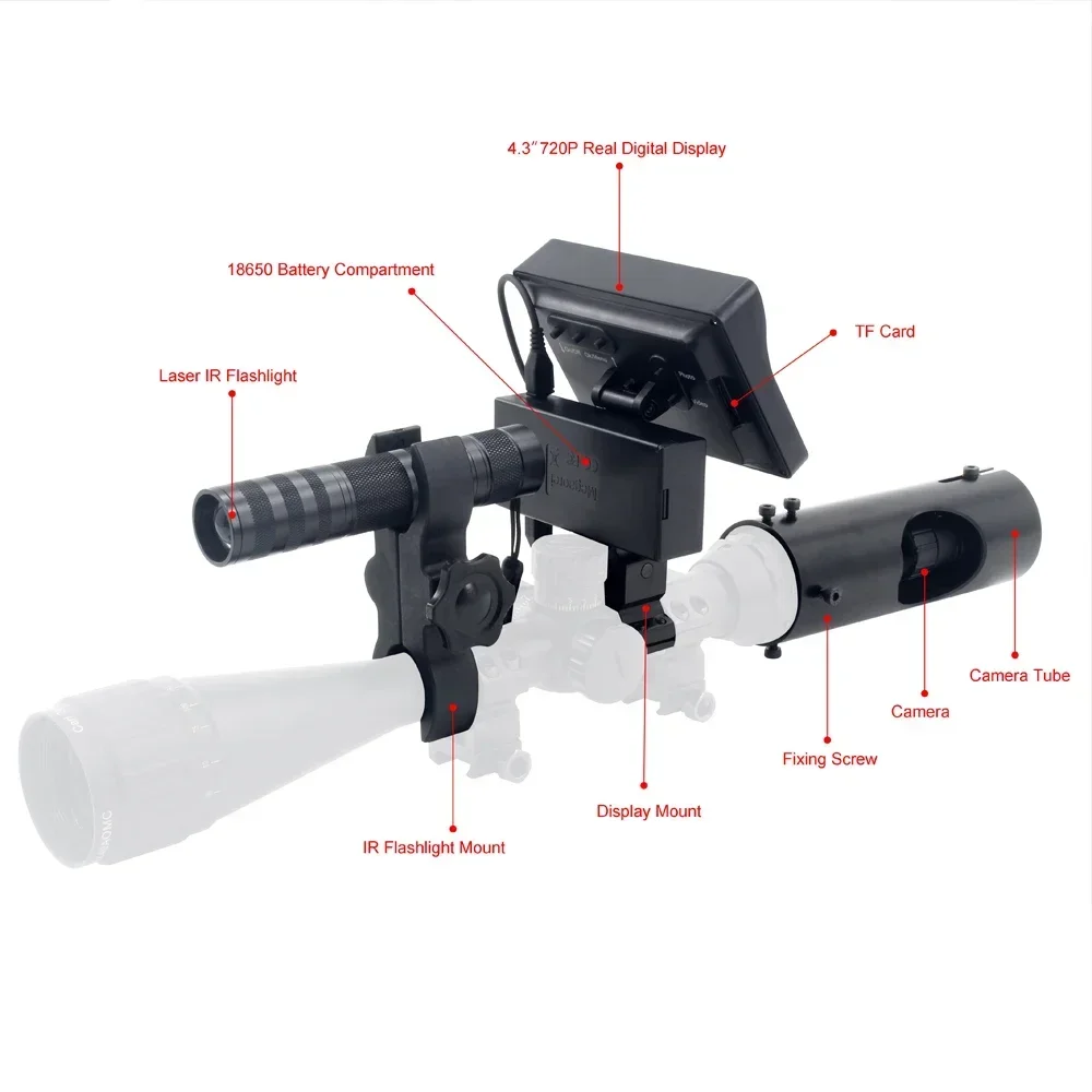 3MP HD Video Recording Night-vision Device Gleam And 1080P HD Infrared Telescope Night-vision Instrument A Flashlight Device