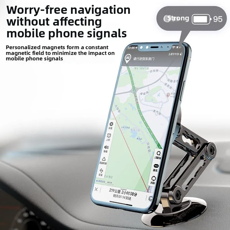 Car Phone Bracket Magsafe Magnetic Folding Multi Angle Rotating Bracket Universal for Instrument Center Console  Phone Holder