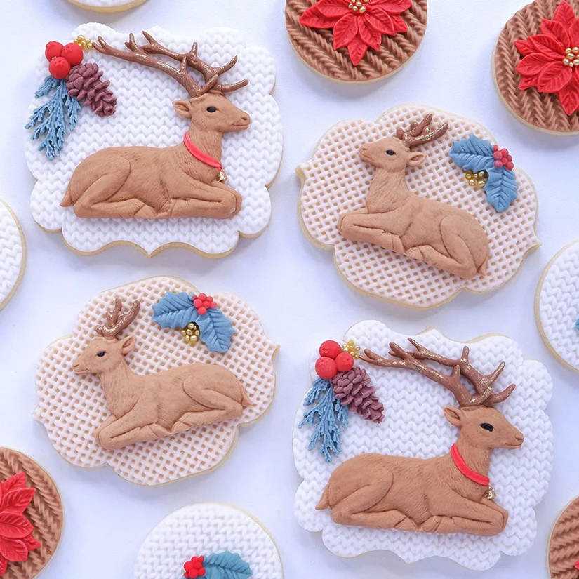 Reindeer Christmas Silicone Sugarcraft Cupcake Baking Mold Fondant Cake Decorating Tools