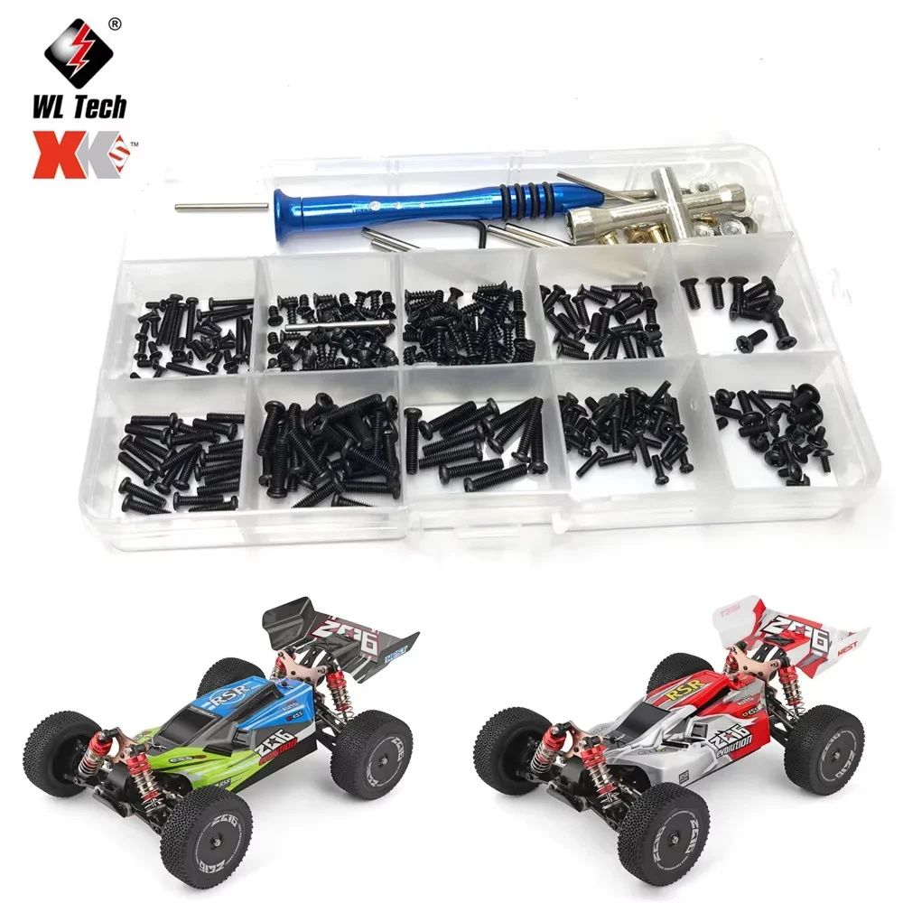 RC Car Screws Set M1 M2 M2.5 M3 Metal Screws Nuts Box Kit Set Allen Key Machine Wire Bolt Wrench for 1/12 1/14 WLtoys 1/30 SCX30