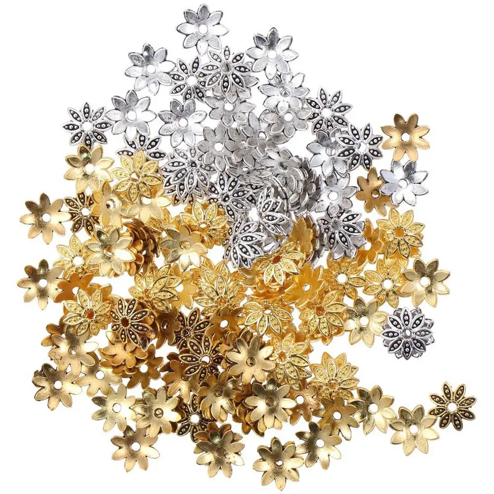 

alloy Metal Flower Beads gold, silver,brilliant gold Flower Beads Caps Filigree Flower Bead Cap Jewelry Accessories