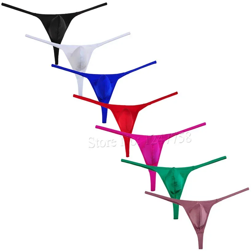 Sexy Men's Spandex Bulge Pouch Micro Thong Underwear Super Stretchy Male G-string Swimwear Micro Bikini T-back Guys Tangas
