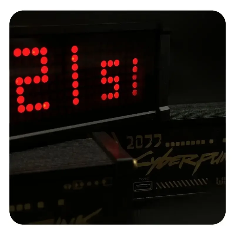 Dot Matrix Clock Aluminum Alloy Table with Ins Desktop Decoration Network Red Clock