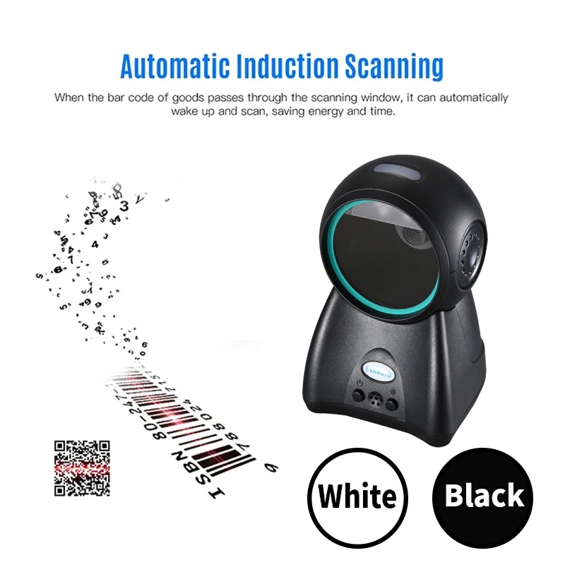 EVAWGIB Cheapest Barcode Scanner Image Platform Desktop Scanner 1D 2D QR code reader USB Omnidirectional 2D Desktop code reader