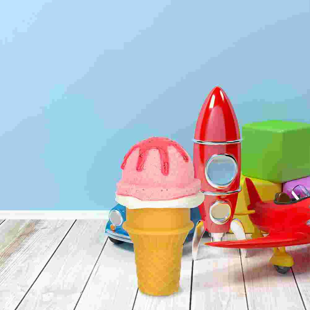 2 Pcs Party Props Ice Cream Dessert Toy Simulation Supplies Pvc Simulated Model Decoration