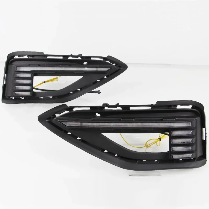 

Car LED Daylihgts DRL For Volkswagen VW Jetta Sagitar 2019 2020 Yellow Turn Signal Daytime Running Lights Day Driving Headlamp