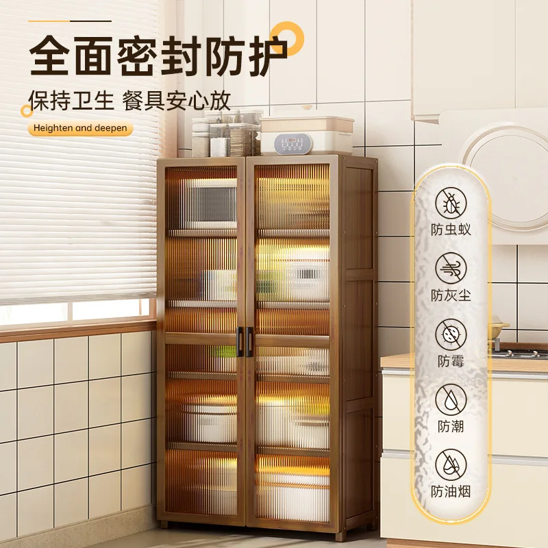 Dining side cabinet integrated against the wall Kitchen stove Cabinet Living room storage Narrow