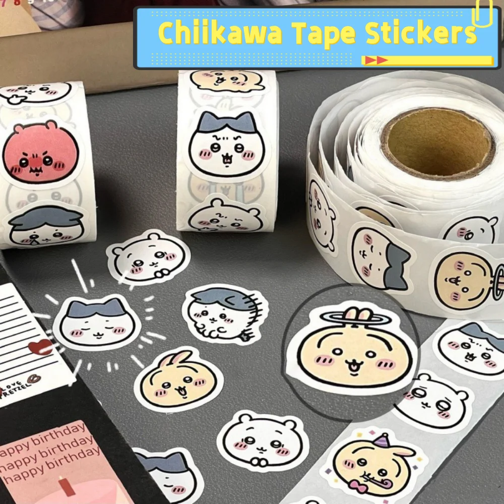 Chiikawa Adesivi sigillanti Rotolo Kawaii Cartoon Hachiware Usagi Manuale Decorazione Materiali Decalcomanie Valigia Adesivo per laptop Regali