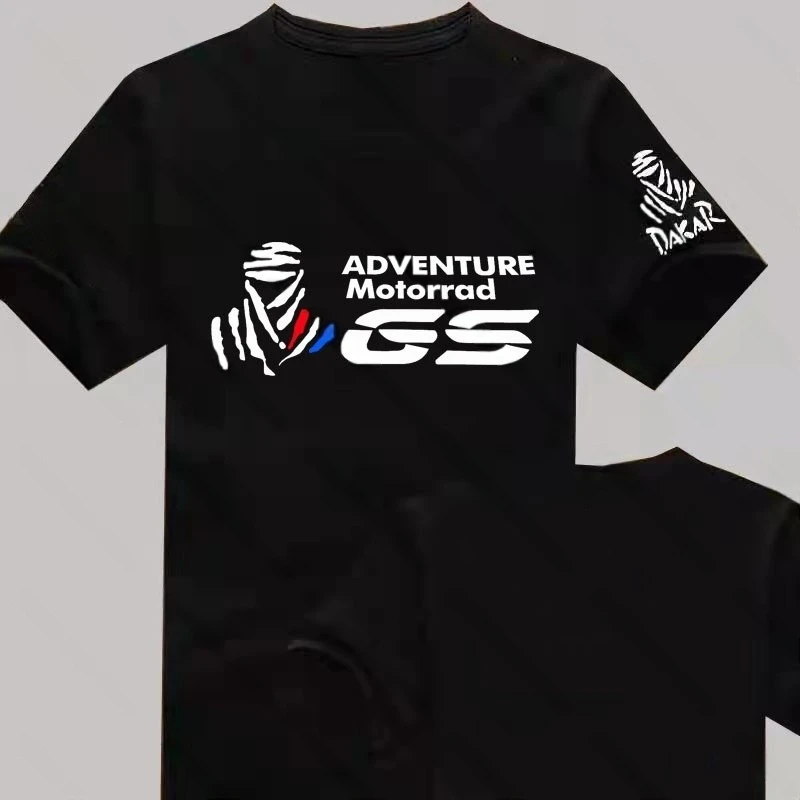 

2025 Summer Men's and Women's Motorcycle Short Sleeved GS Top Breathable Quick Drying Casual Sports Versatile Round Neck T-Shirt