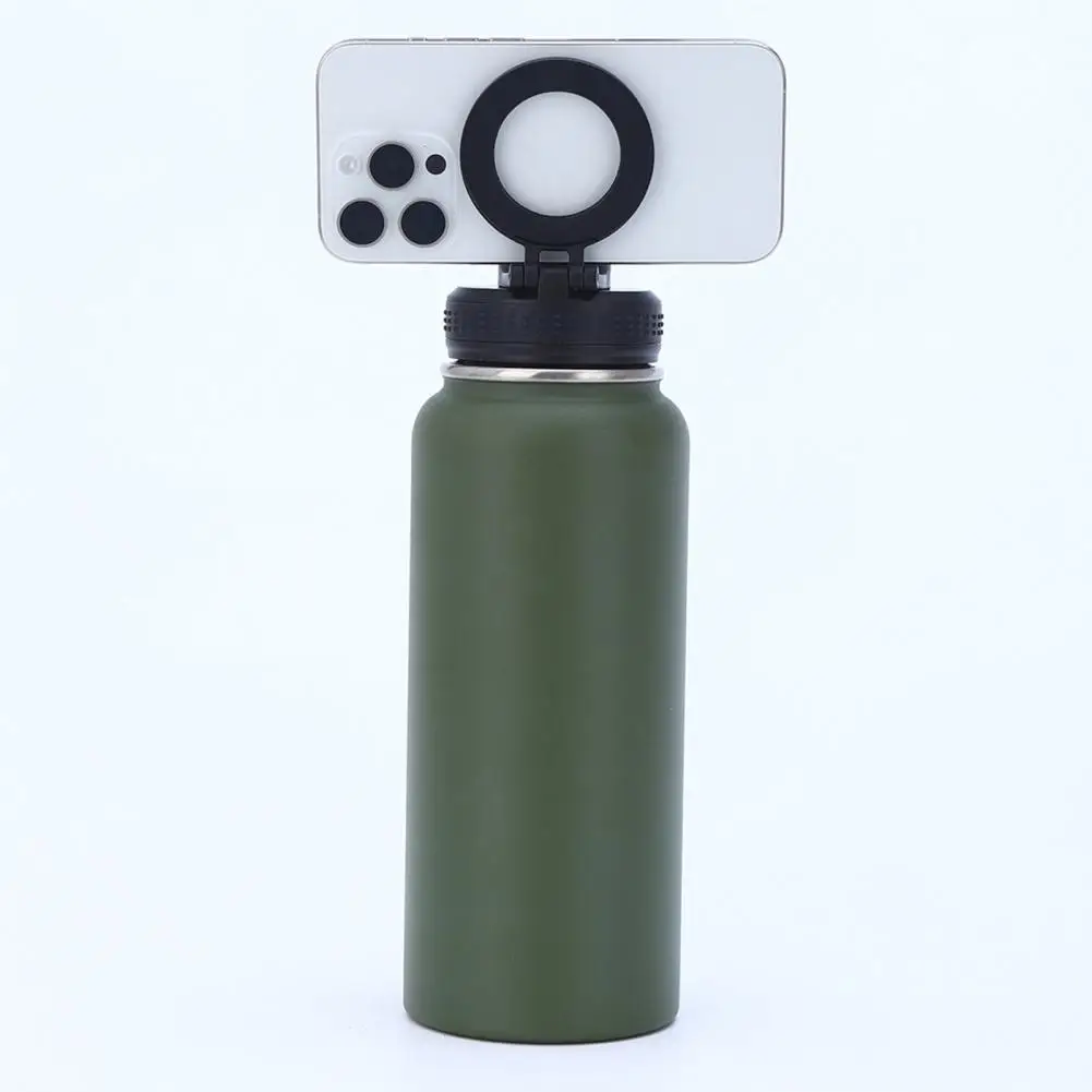 

Insulated Water Bottle with Magnet Phone Holder Stand Stainless Steel Kettle Double Wall Vacuum Insulation Water Bottle for Gym