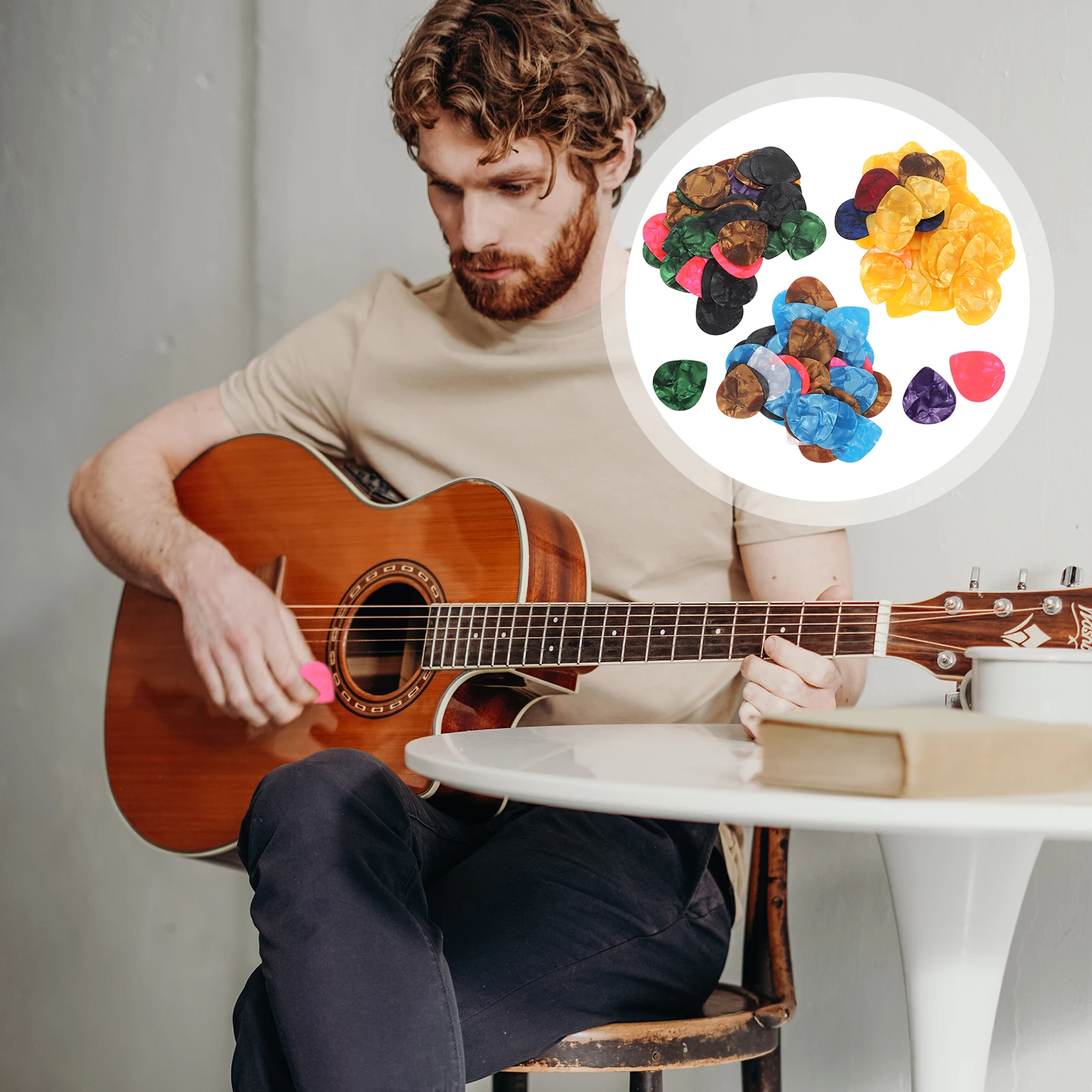 

150 Pcs Guitar Pick Picks Acoustic Plectrum Practice Ukulele Unique Gift for Players Replacement Thin Finger Electric