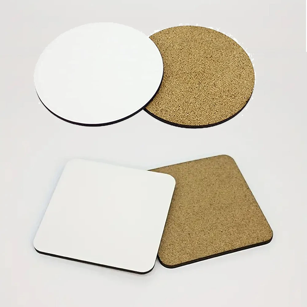 10 PCS Sublimation Blank Cup Coasters Bulk,3.9 Inch Round Blank MDF with cork for Sublimation Transfer Heat Press Printing