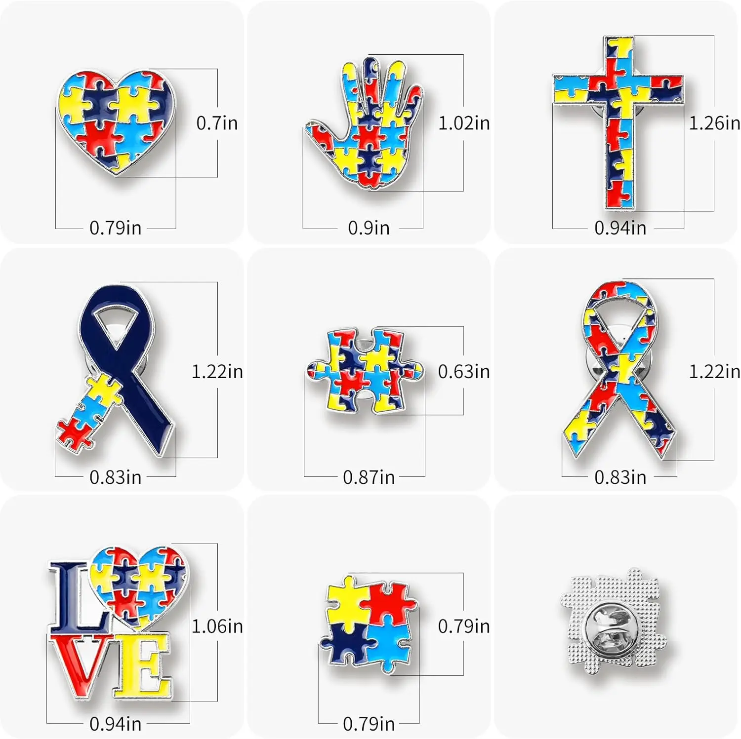 Pin de solapa con símbolo de autismo, broches acrílicos de resina, alfileres de esmalte, regalo para mujeres, hombres y niñas, novedad de 2024