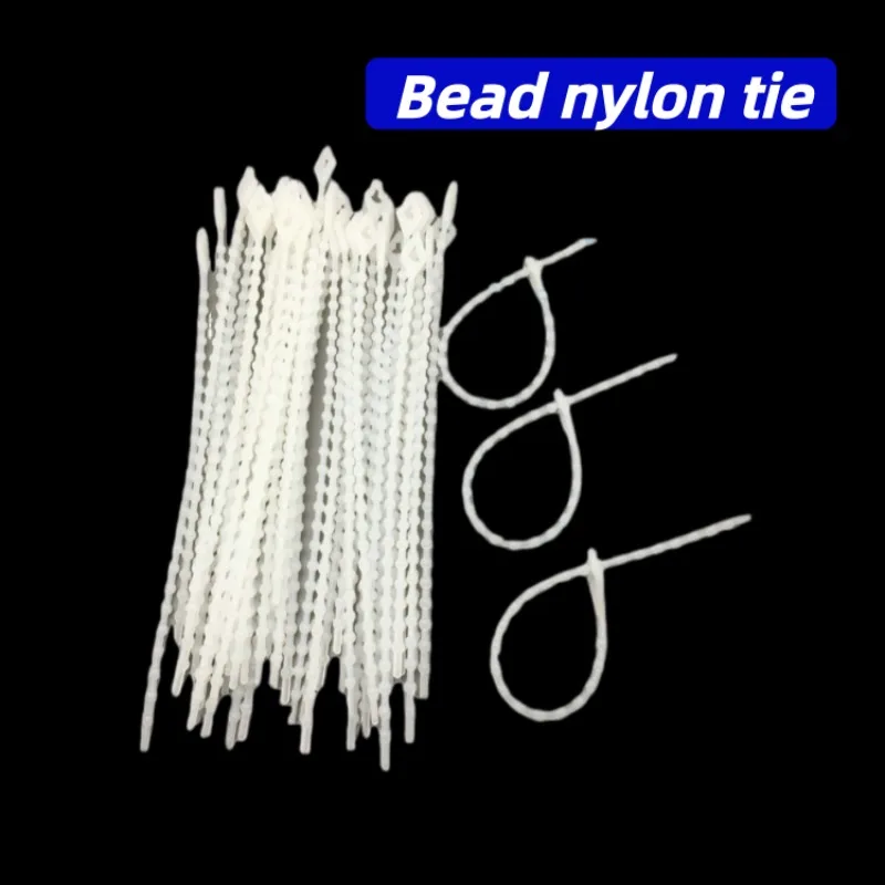 100Pcs Round Bead Nylon Zip Ties Reusable Loosable Adjustable Cable Straps 3x100 3x150 3x180 3x240mm