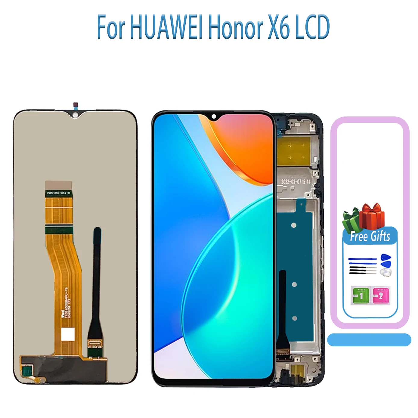 100% Tested 6.5\'\'LCD For Huawei Honor X6 LCD VNE-LX1 VNE-LX2 Display Touch Screen  Digitizer Assembly For HonorX6 LCD Frame