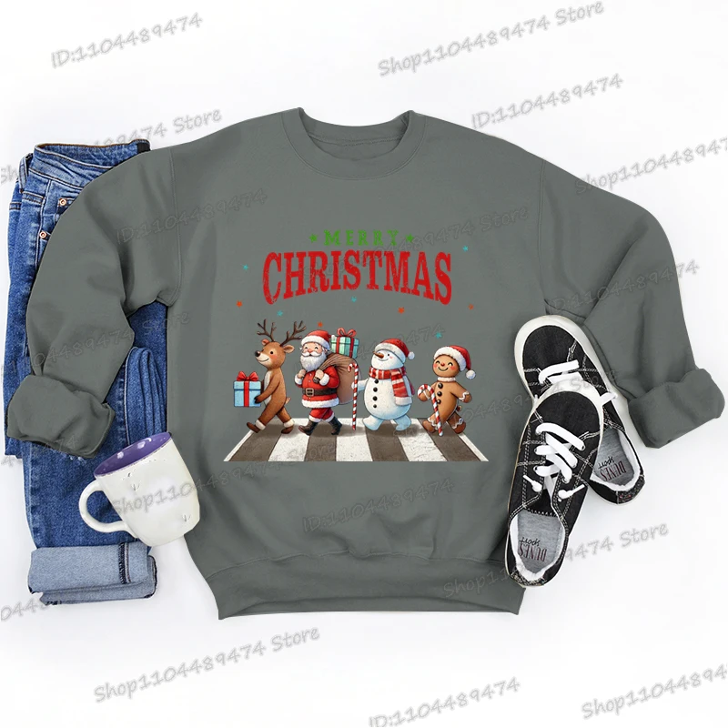سانتا كلوز وطريق الرنة عيد ميلاد سعيد رجالي بلوزات مضحكة بلايز الخريف الشتاء ملابس رياضية للذكور الإناث الشارع الشهير