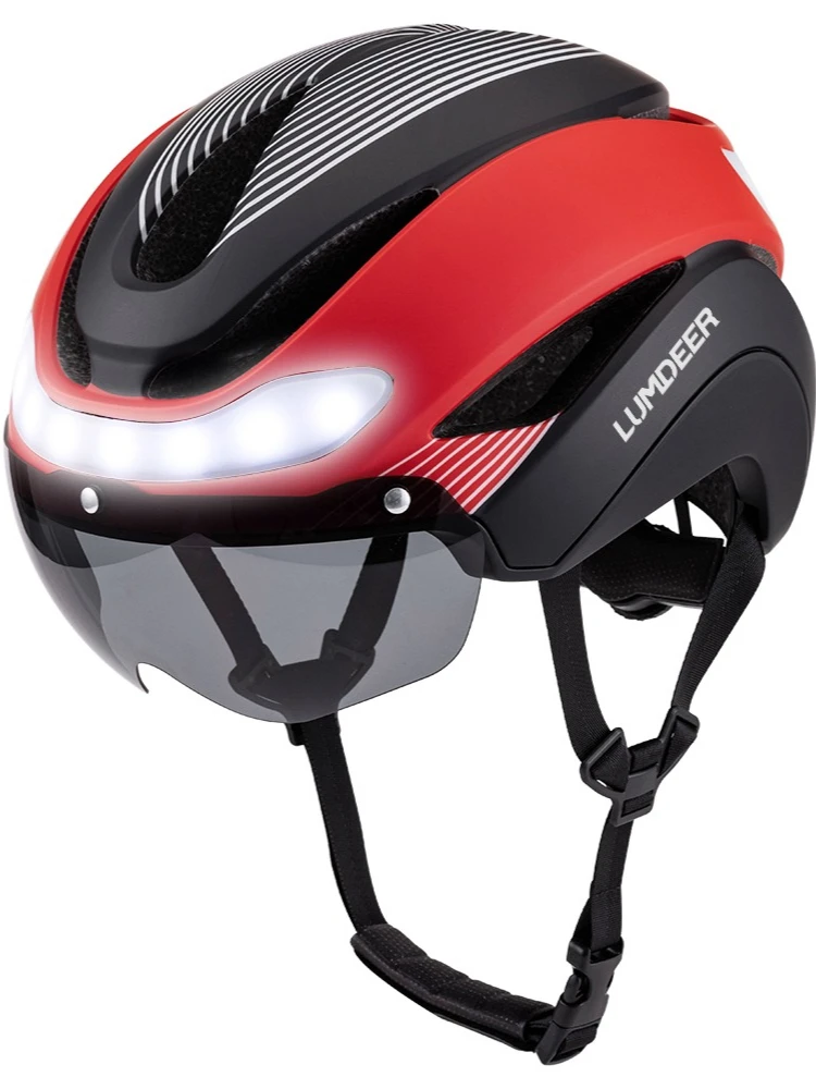 AliExpress LUMDEER Road Bicycle Turn Signal Helmet With Magnetic Googles & Sun Visor  Ride Racing Ultralight Adult Road Bike Front And Rear