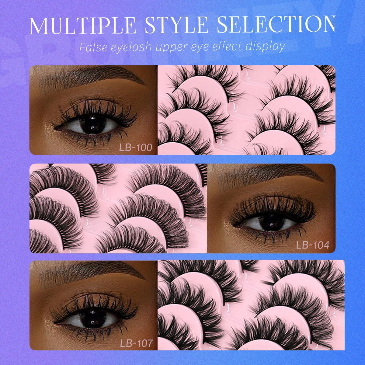 

10 Pairs Thick Long 3D False Eyelashes Natural Dramatic Volume Eyelashes Extension Long Lasting for Eyelash Extension Kits