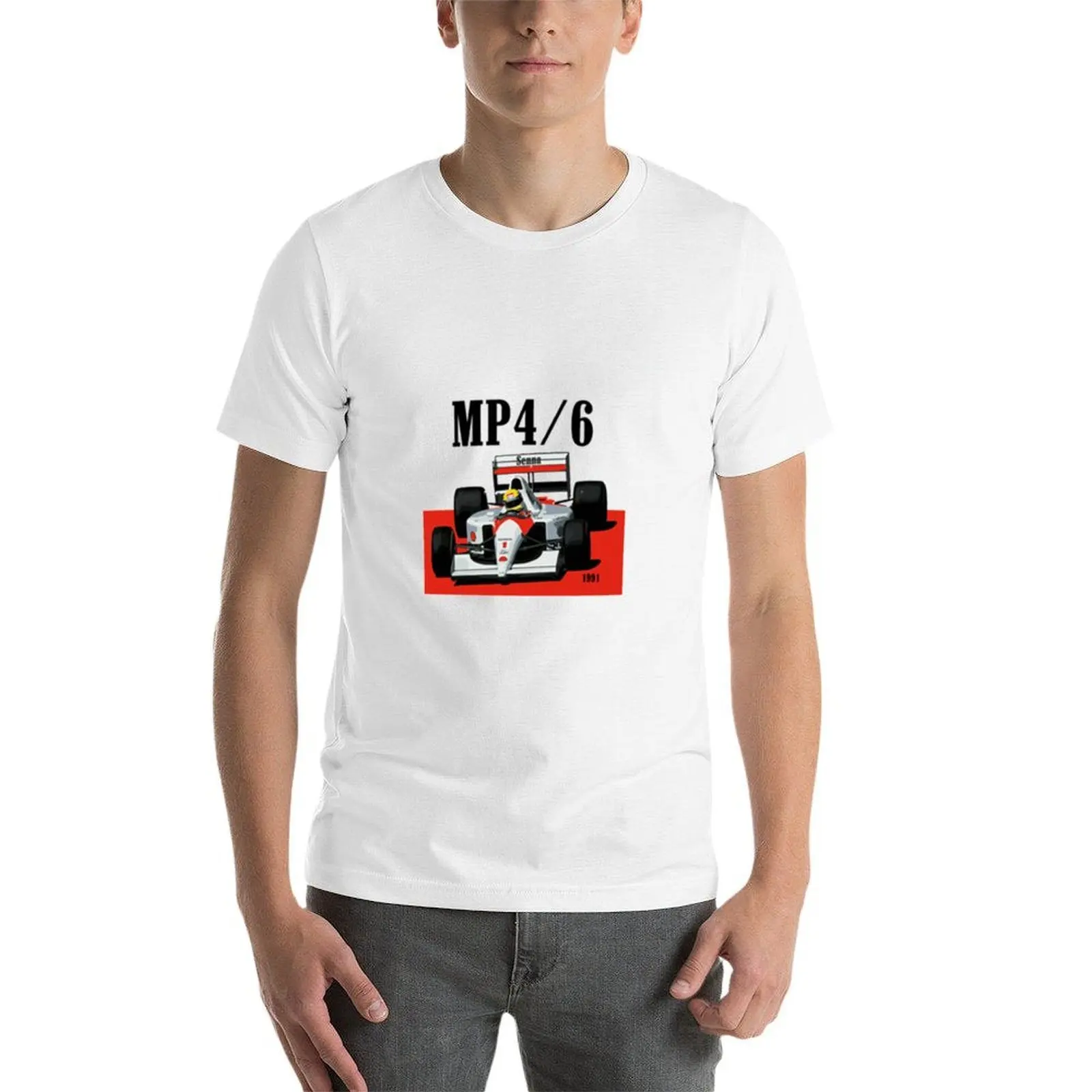 Senna MP4_6 F1 Car T-Shirt men t shirt cotton 100% t shirt man plain T-Shirt - view 4