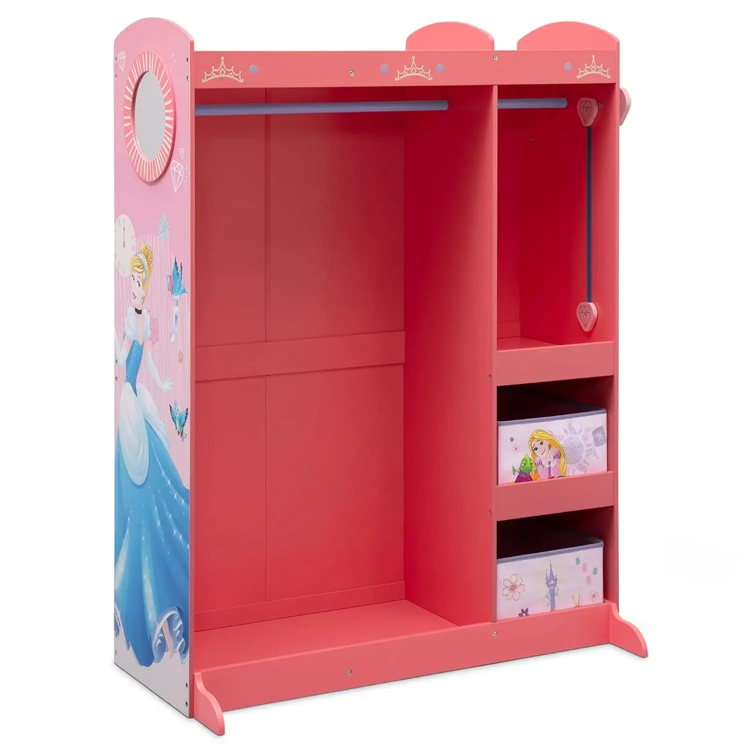 Play Boutique - Pretend Play Costume Storage Closet/Wardrobe for Kids with Mirror & Shelves by Delta Children, Pink