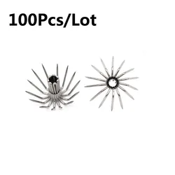 Squid Umbrella Shrimp Hooks, Lifelike Crown, Cuttlefish Jig Lure, Stainless Steel, Fishing Hook, 1.6cm-2.2cm, 100Pcs