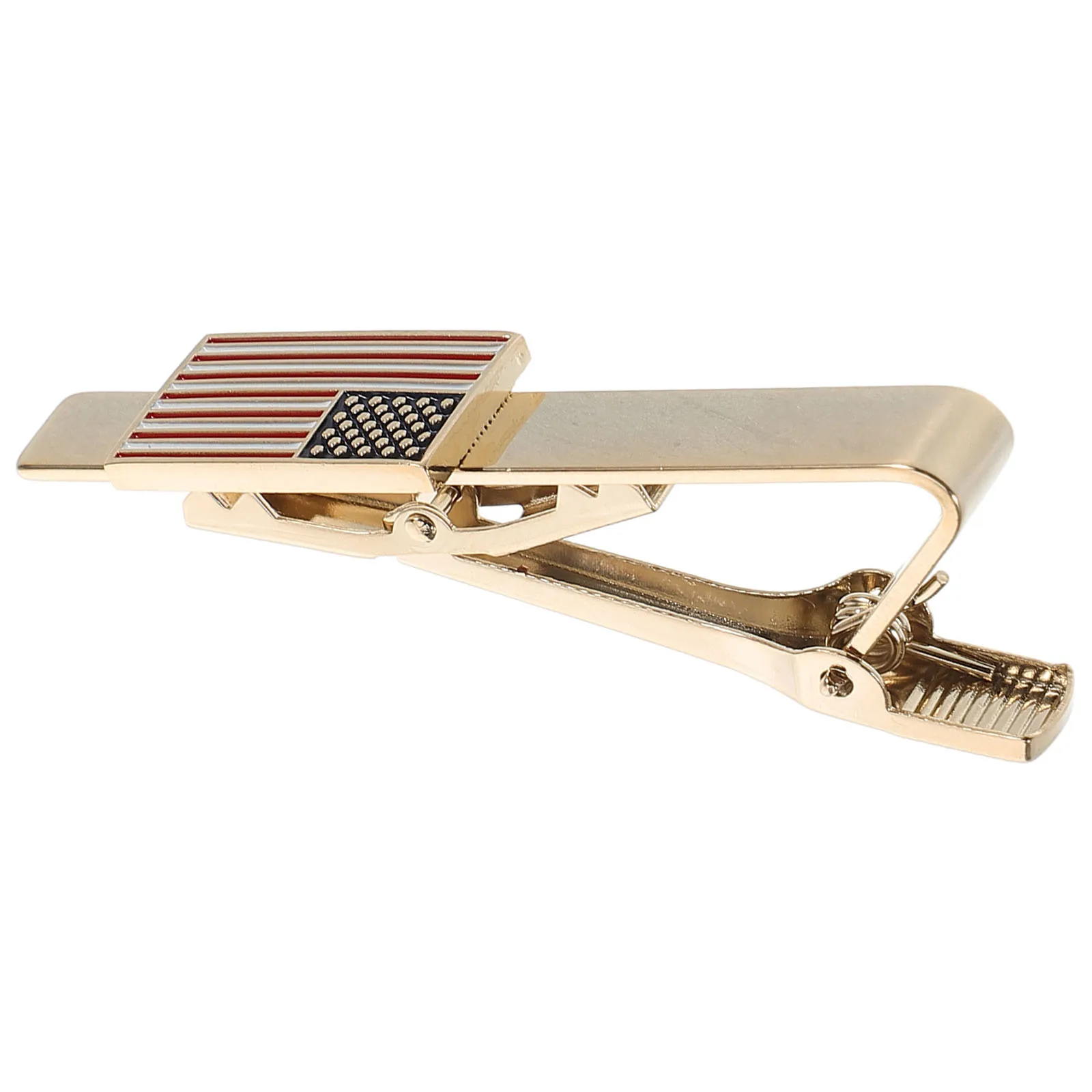 

American Flag Tie Clip For Men Gold Plated Patriotic Copper Design Wedding Business Formal Event Accessory Suit Pin