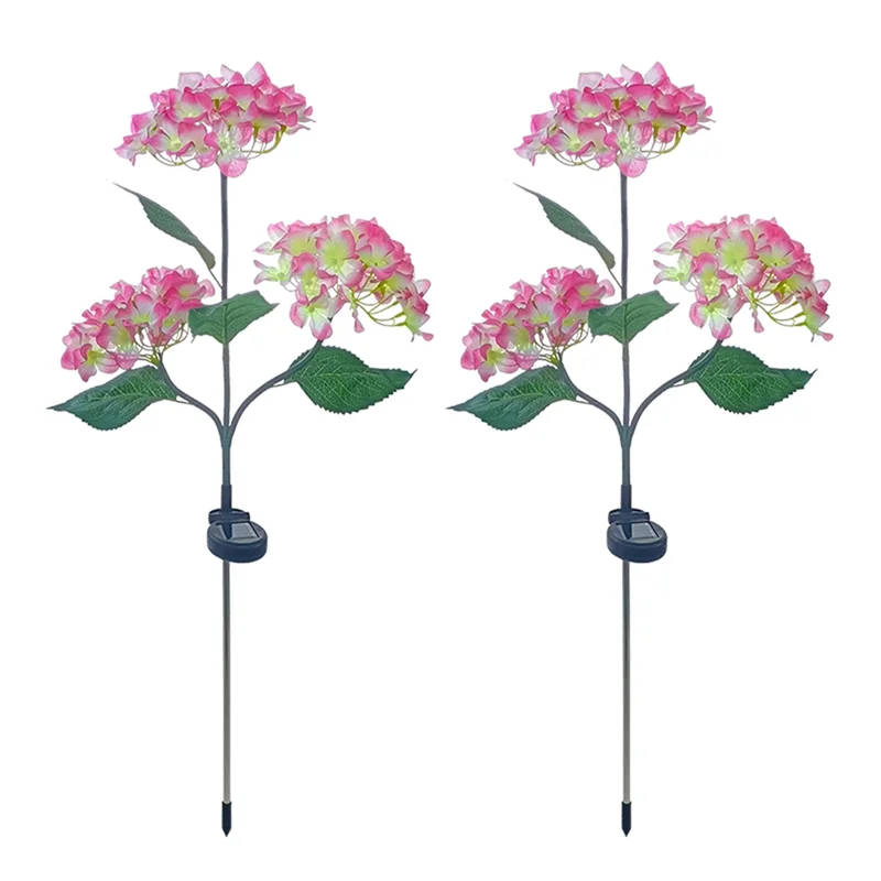 

A06T-2Pcs Garden Lights Solar Garden Road Light LED Outdoor Courtyard Decoration Flower Style Courtyard