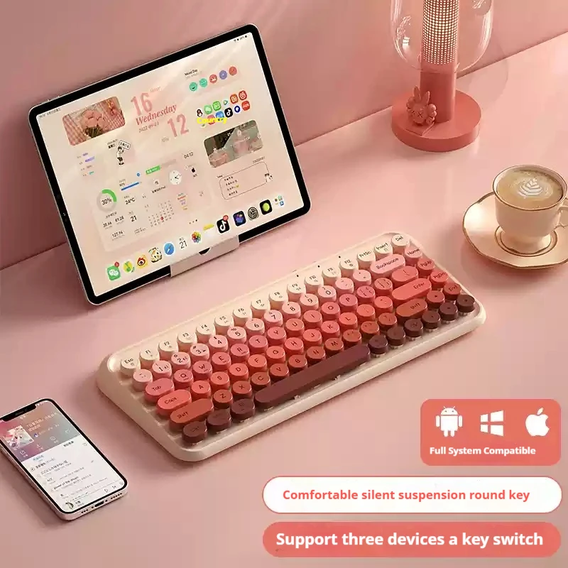 Bow-teclado inalámbrico para Ipad, teclado con Bluetooth de 84 teclas, aplicable a Tablet, Notebook, ordenador, varios colores, trabajo, estudio, alta calidad