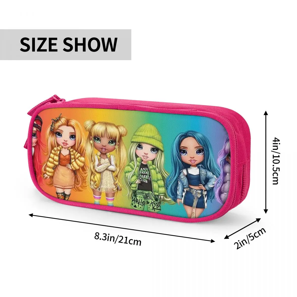 Rainbow High Pencil Case Fashion Pen Box Bag Girl Boy Big Capacity School Supplies Gift Pencil Box