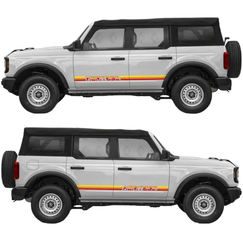 

For Ford Bronco Car Stickers Classic Retro Racing Stripes Side Doors Vinyl Decal