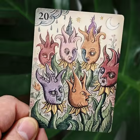 Deviant Moon Lenormand 9*6cm Della Luna Classic Deck 36 Pcs Lenormand Oracle Cards Printed on 350GSM Double Embossed Cardstock