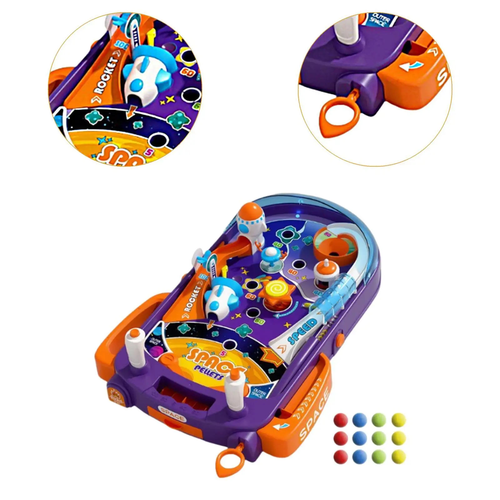 Kids Pinball Machine Interactive Tabletop Game Educational Toy