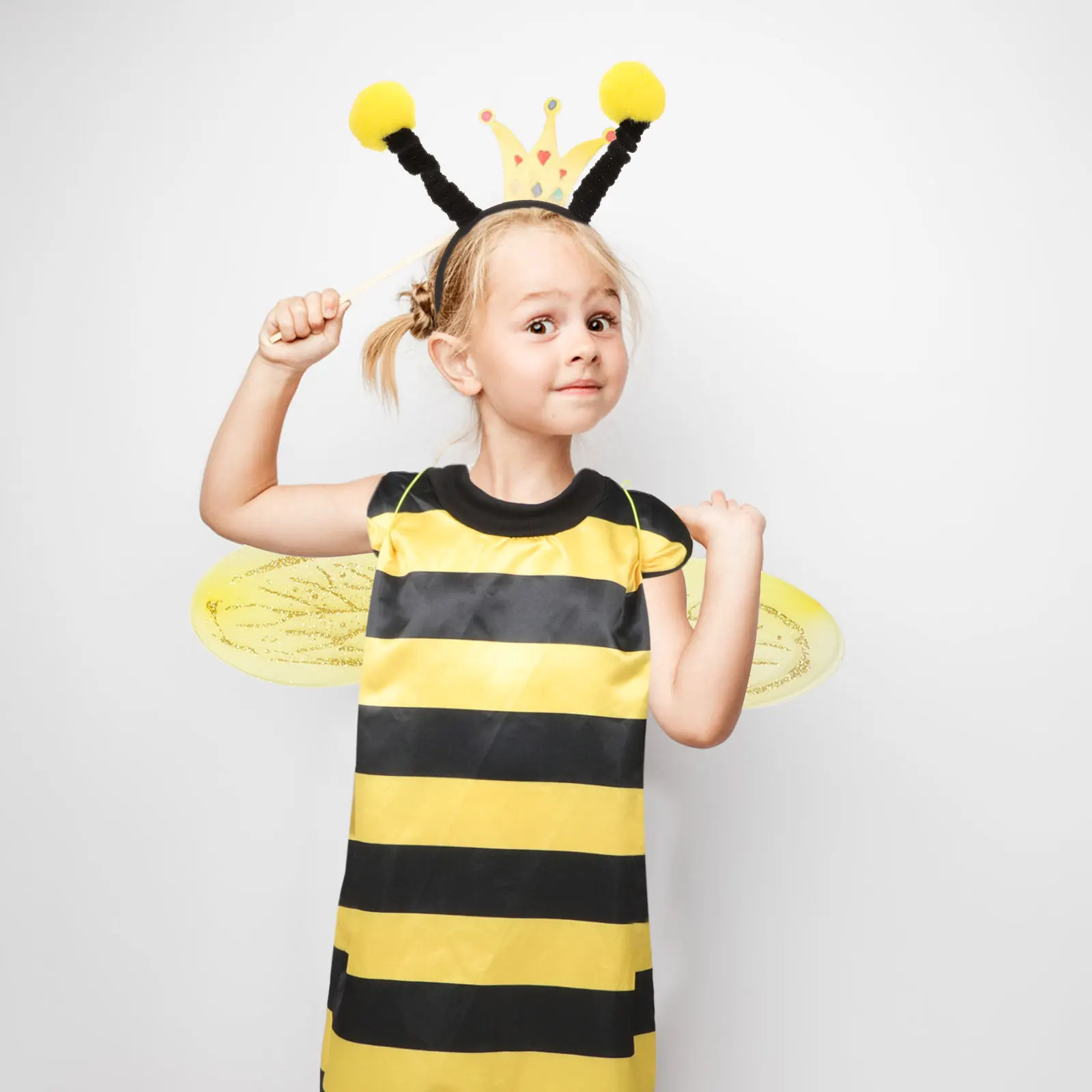

Bee Costume Wings Kids Party Girl Supplies Halloween Cosplay Headb Bee Wing Lightweight Portable Perfect for Halloween Stage