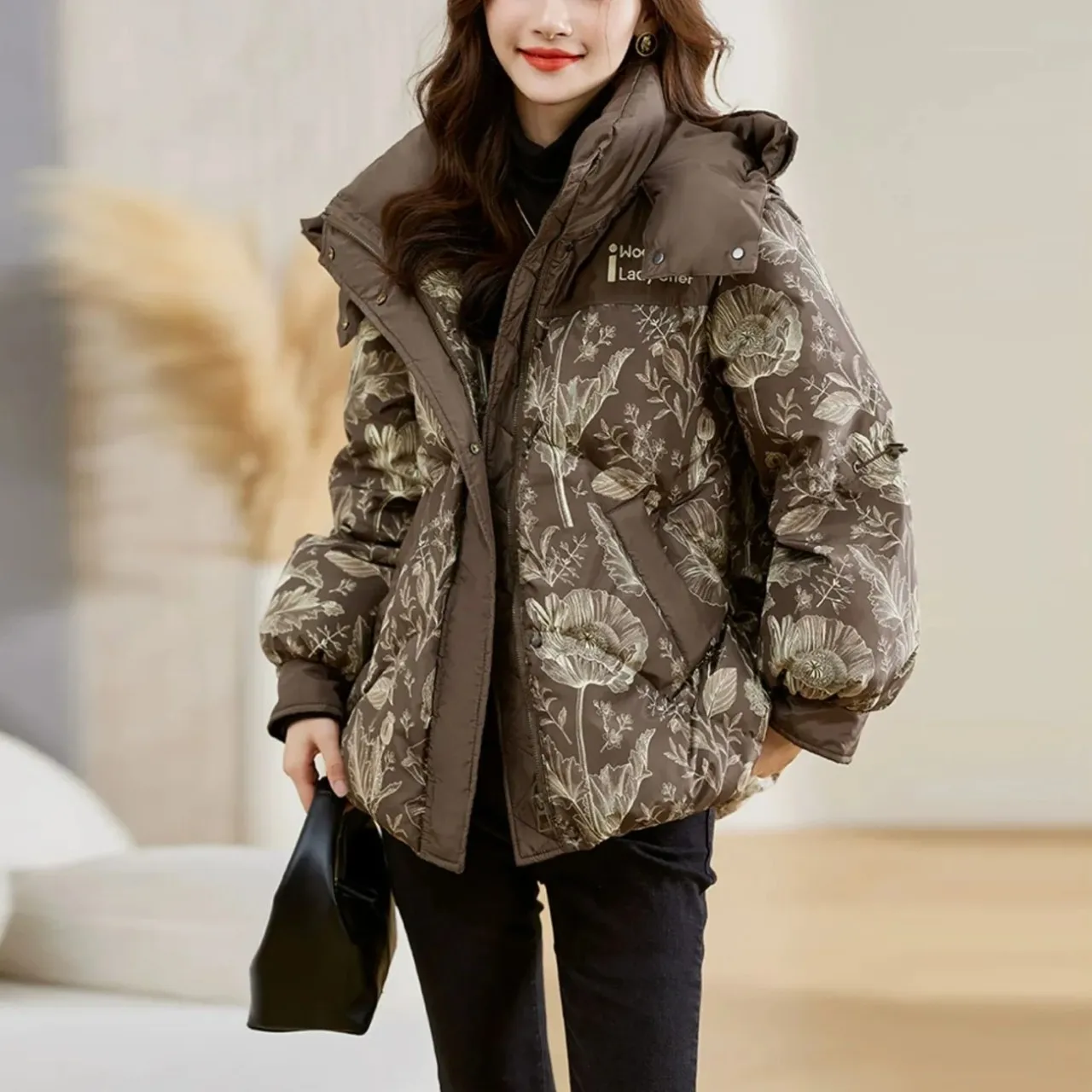 New Hooded Parkas Autumn Winter Jacket Women Casual printing Thicken Warm Coats Female Fashion Loose Cotton Padded Coat