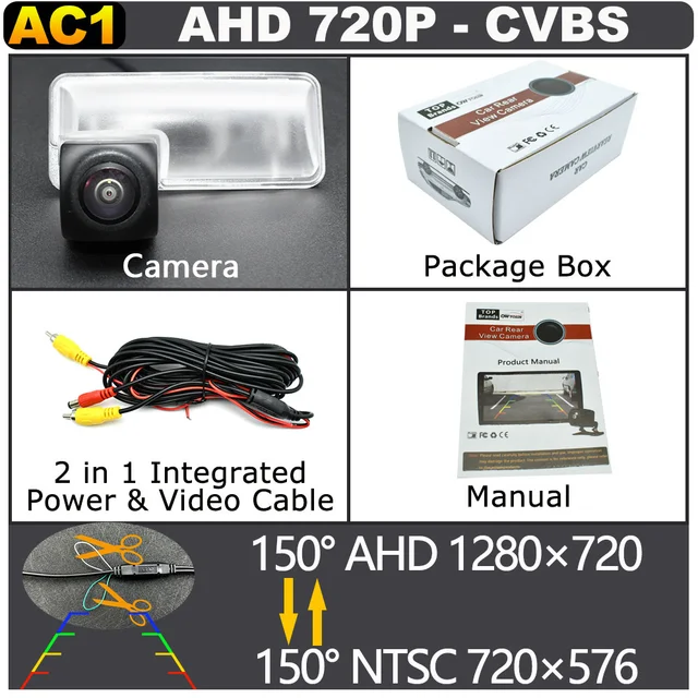 170 Degree AHD 1920x1080P Car Rear View Camera For Subaru Impreza