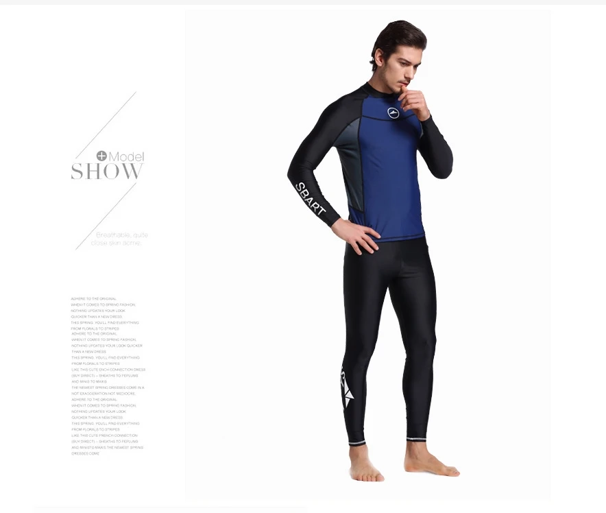 Men's swimsuit long sleeved sun protection swimming top vacation hot spring floating diving suit adult jellyfish diving suit image 4