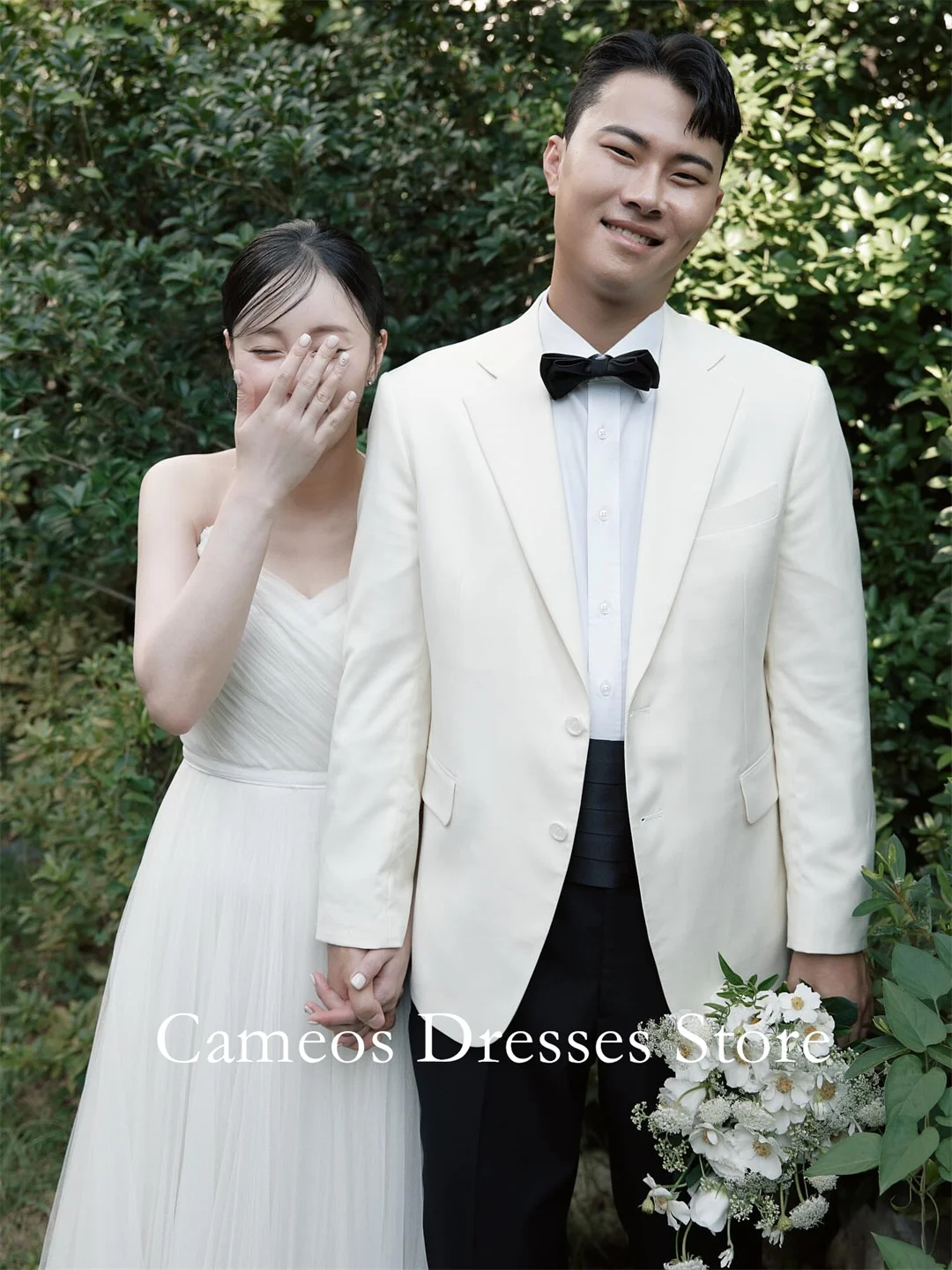 SONDR Customized V-Neck Sleeveless Wedding Dresses Simple A-Line Tulle Corset Korea Brides Gowns Women Bridal Dresses