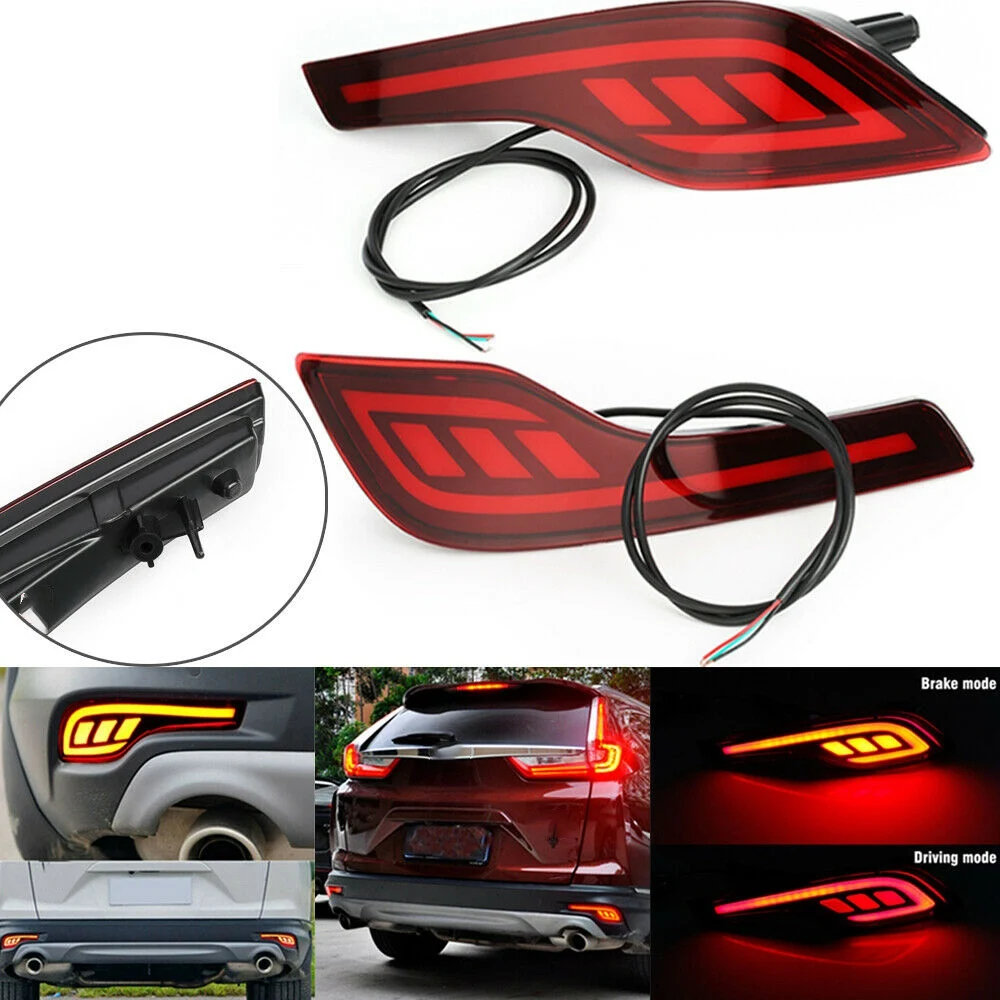 # 737 متر لهوندا CR-V CRV 17-19 LED المصد الخلفي الفرامل أضواء خلفية مصباح الضباب JSR نمط (أحمر)