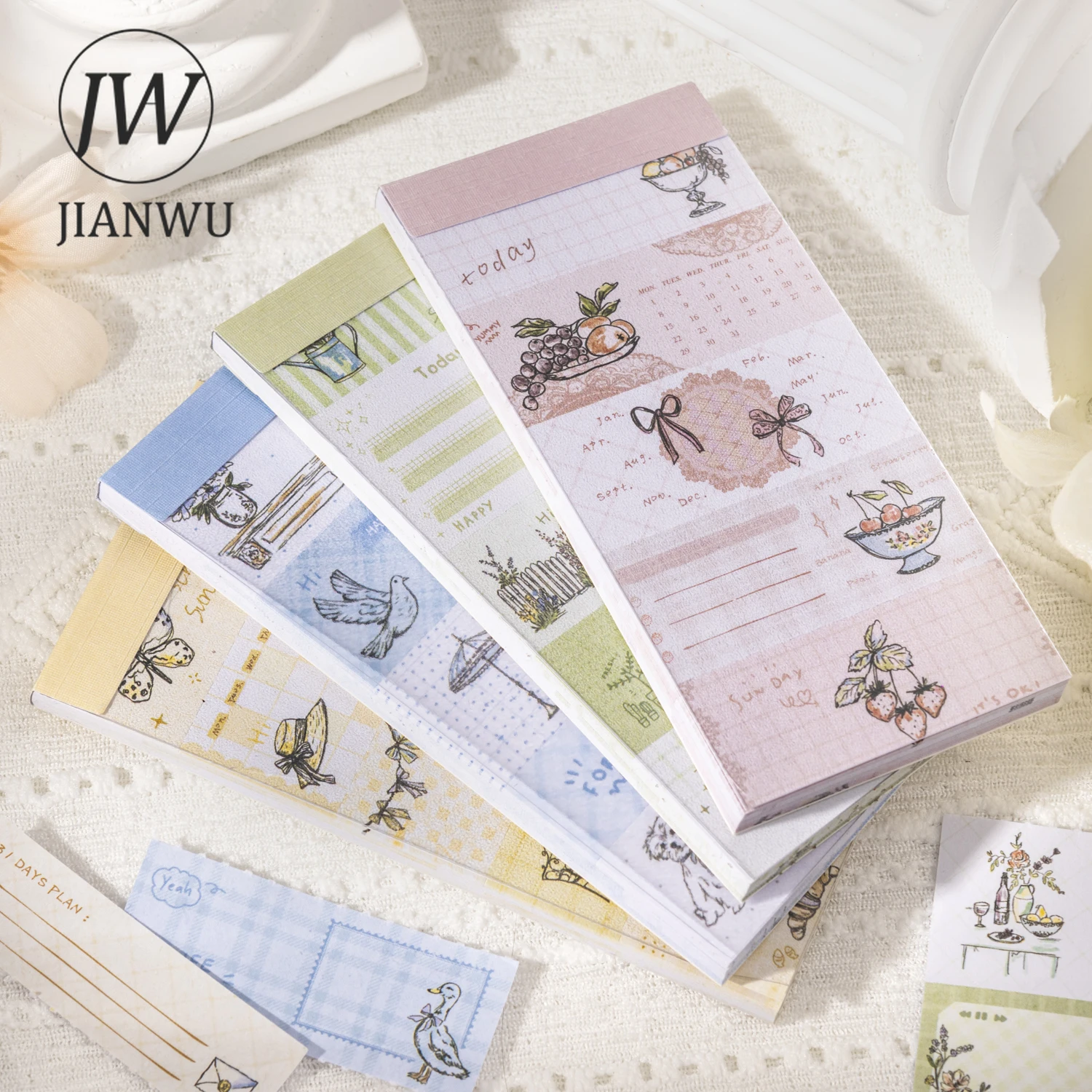 

JIANWU Garden Tourogue Series Vintage Plant Flower Border Label Landscape Material Collage Sticker Creative Journal Stationery