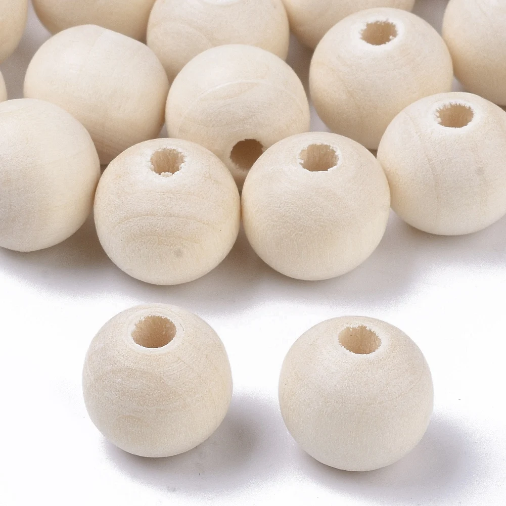 

150-2000PCS Natural Wood Beads Unfinished Round Wooden Loose Beads 10/12/14/16/18/20/25mm DIY Jewelry Making Bracelet Wholesale