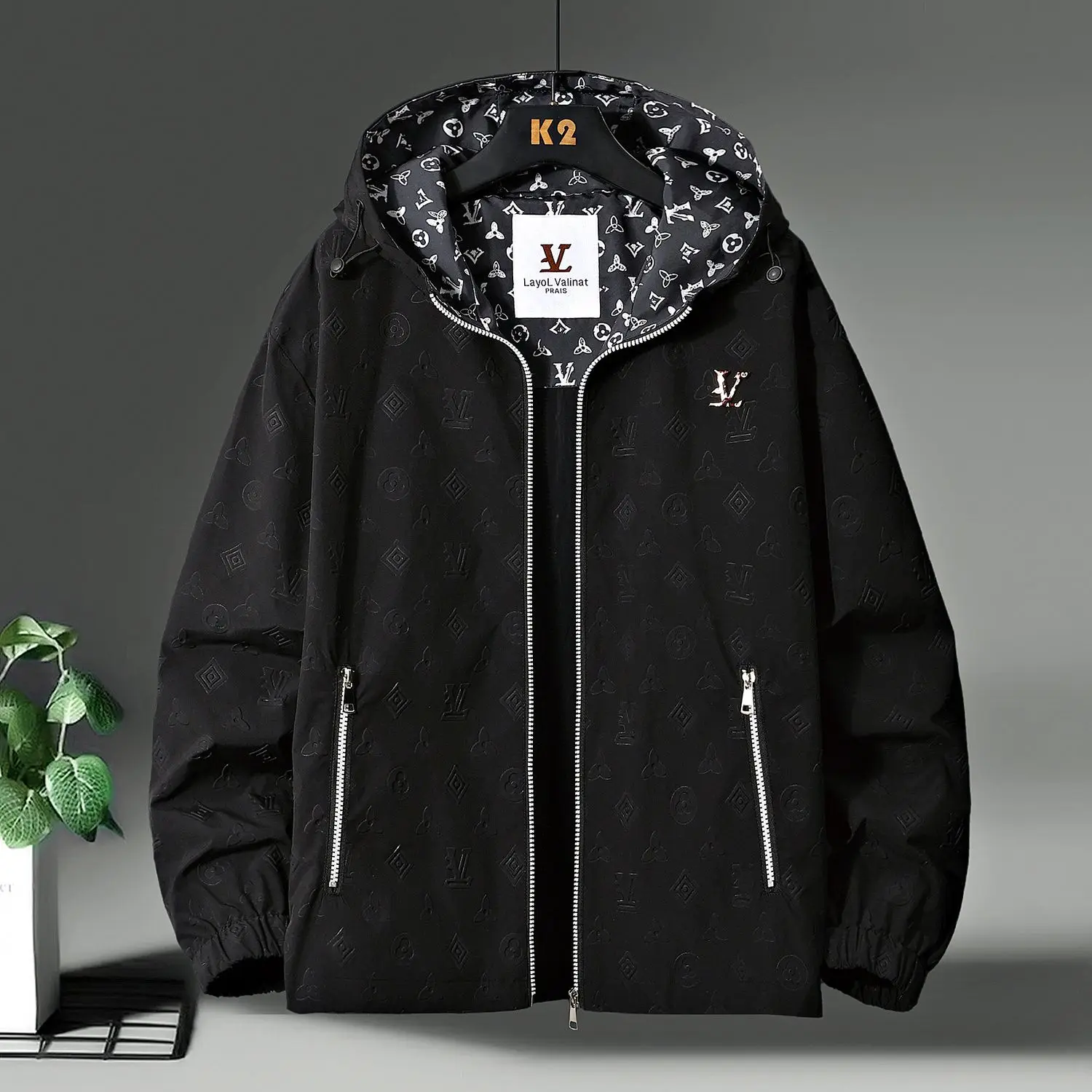 

Hooded men's trendy coat autumn casual fashion handsome coat