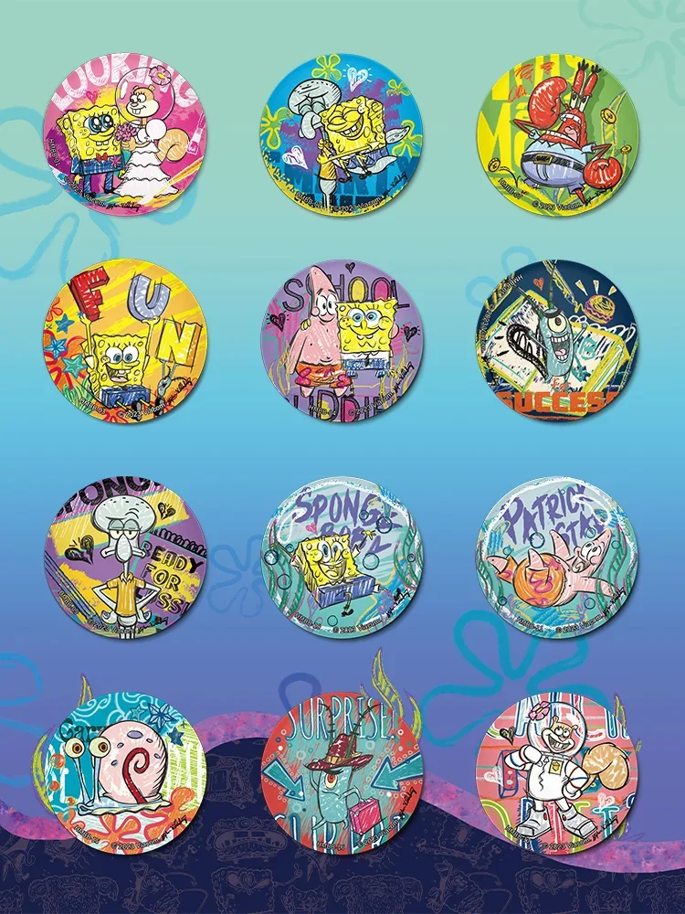 KAYOU SpongeBob SquarePants Badge Spilla Spille Rara figura di cartone animato Anime Zaino Regali per hobby Giocattoli Scatola per spille