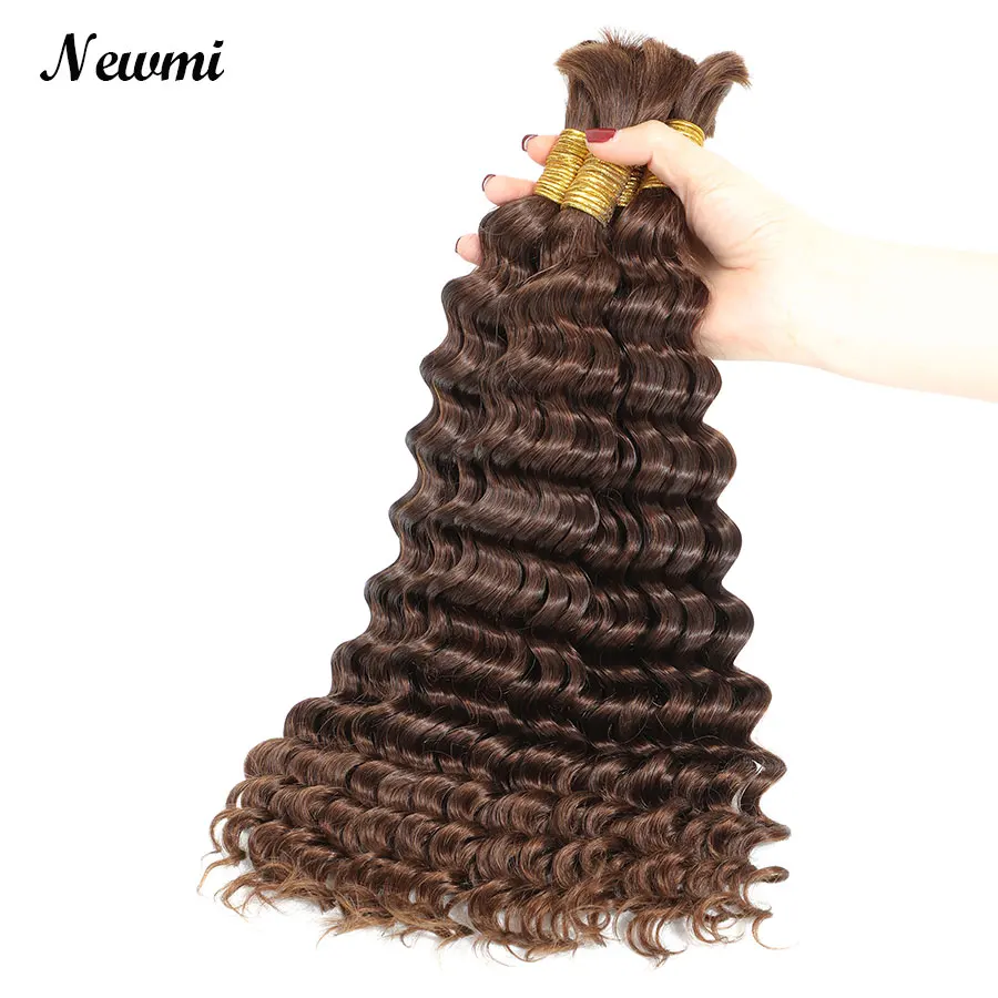 Deep Wave Braiding Human Hair Bulk For Micro Crochet Boho /Bohemian Braids 100g/pc Ginger Color350# 1B 4# 27# Honey Blonde
