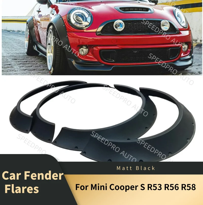 Guardabarros de coche bengalas para Cooper S R53 R56 R58 Kit de carrocería de arcos de rueda extraanchos flexibles guardabarros cubierta de cuerpo ancho accesorios de coche